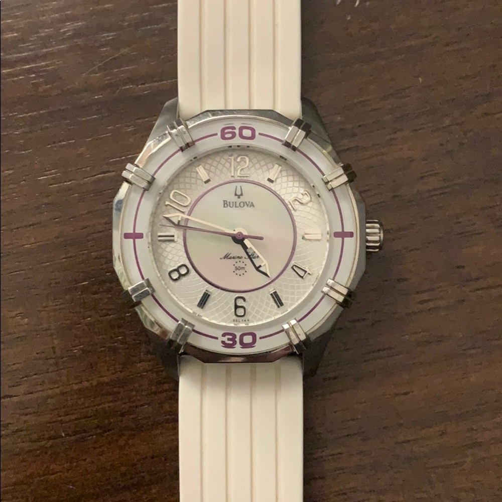 Bulova white watch